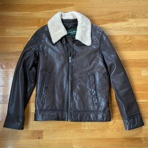 Eddie Bauer Insulated Leather Bomber Jacket Sz S (38R)
